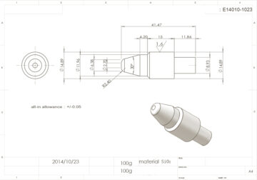 Drawing of silicon nitride welding location pins